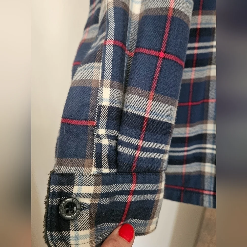 L.L.BEAN Men's Fleece-Lined Flannel Shirt, Traditional Fit. Classic Navy.Size XL